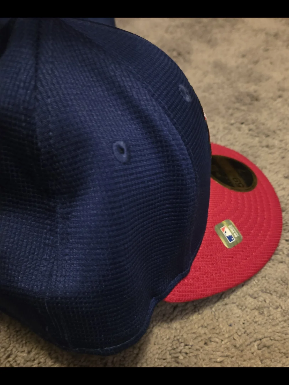 New Era 59FIFTY Fitted Cap - Navy & Red with Green Mascot
